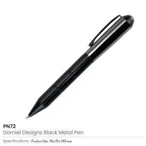 Dorniel Designs Brand Pens, Matte Black, Twist Action, Blue Ink - Image 3