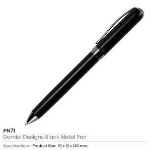 Dorniel Designs Metal Pens Matte Black Twist Action Blue Ink - Image 5