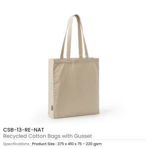 Recycled Cotton Tote Bags with Gusset 220 GSM - Image 7